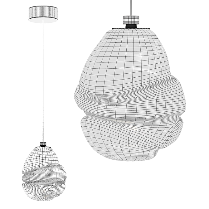 OMAM Black Pendant Light 710mm 3D model image 6