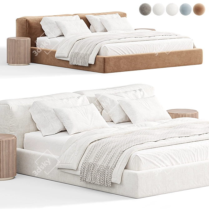 Title: Modern Superoblong Bed Collection 3D model image 1