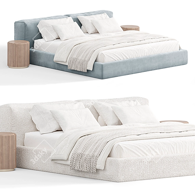 Title: Modern Superoblong Bed Collection 3D model image 3