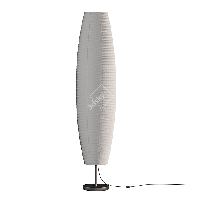 Contemporary Metal Round Base Floor Lamp 3D model image 3