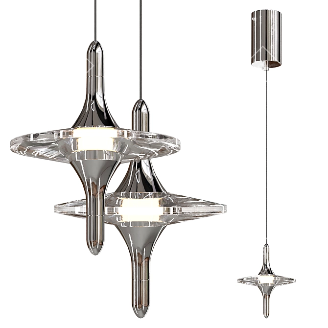 Modern Pendant Light Fixture 3D model image 1