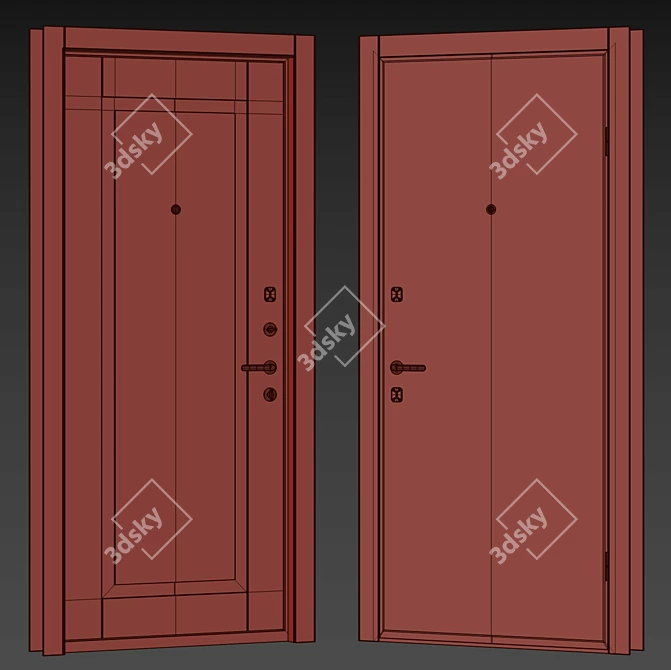 Prime Decor Panel Guardian Door 3D model image 5