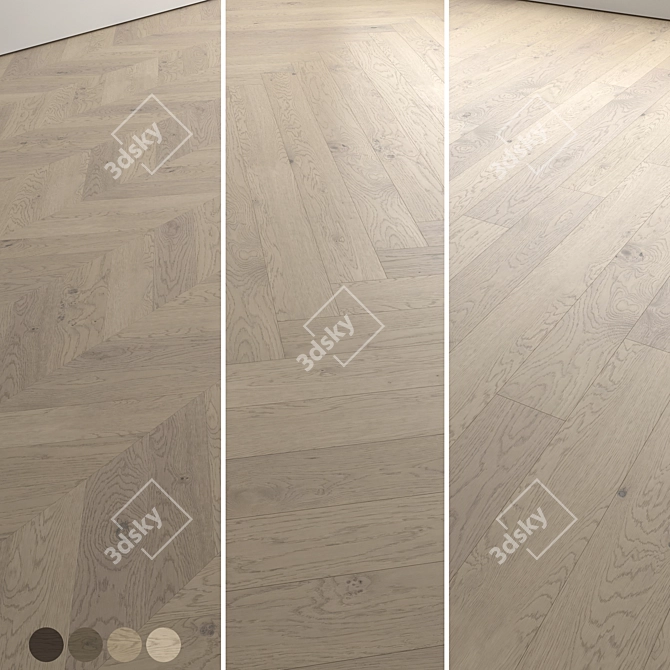 Premium Wood Floor Set 3D Model 3D model image 1