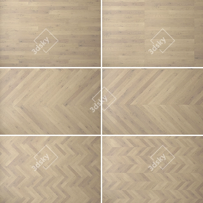 Premium Wood Floor Set 3D Model 3D model image 2