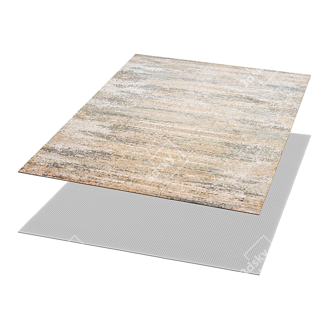 India Wool Silk Blend Rug 3D model image 2