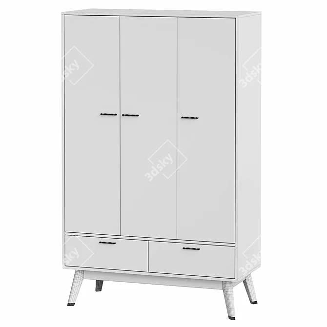 Nordik 3 Wardrobe, Sleek Design 3D model image 2