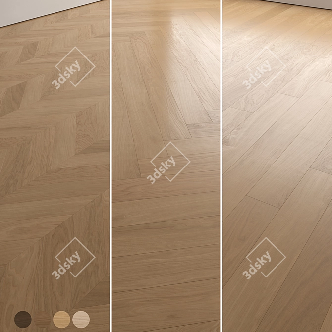 Modern Wood Floor Set Collection 3D model image 1