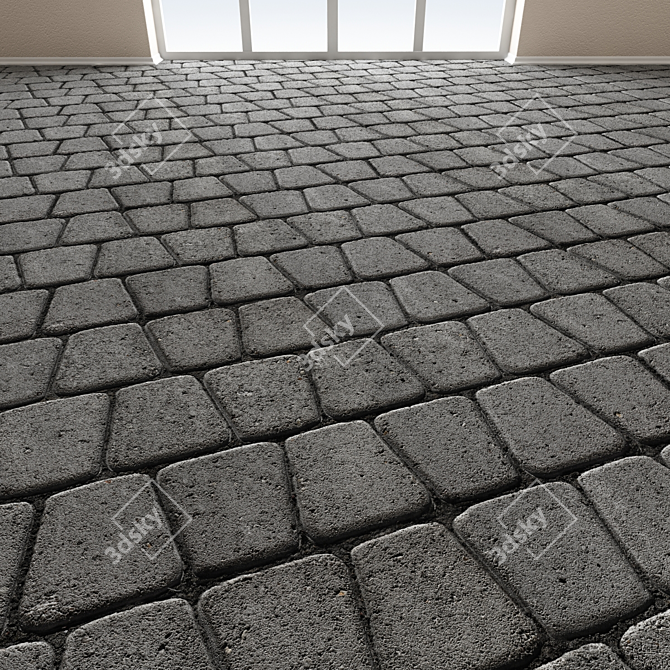 Seamless Paving Stone Detail 3D model image 1