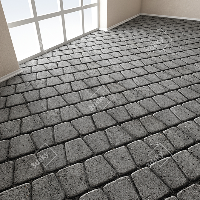 Seamless Paving Stone Detail 3D model image 2