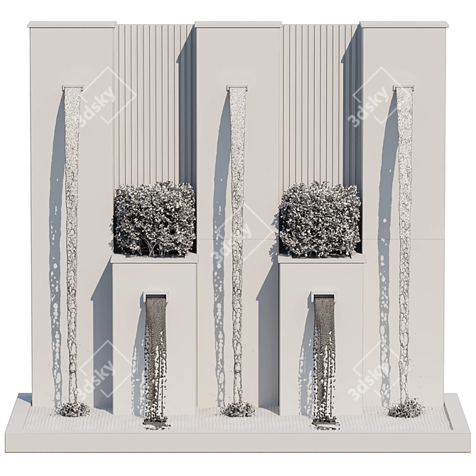 Elegant Waterfall Fountains Cascade Design 3D model image 4