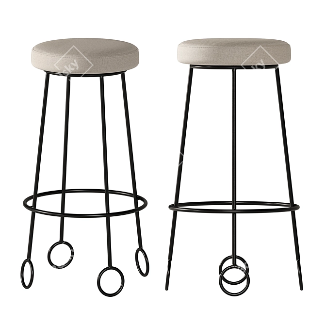 Sleek Yoyo Counter Stool 3D model image 1