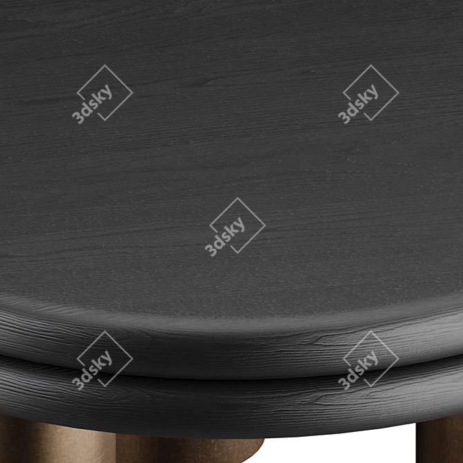 Elegant Metal Tripod Coffee Table 3D model image 3