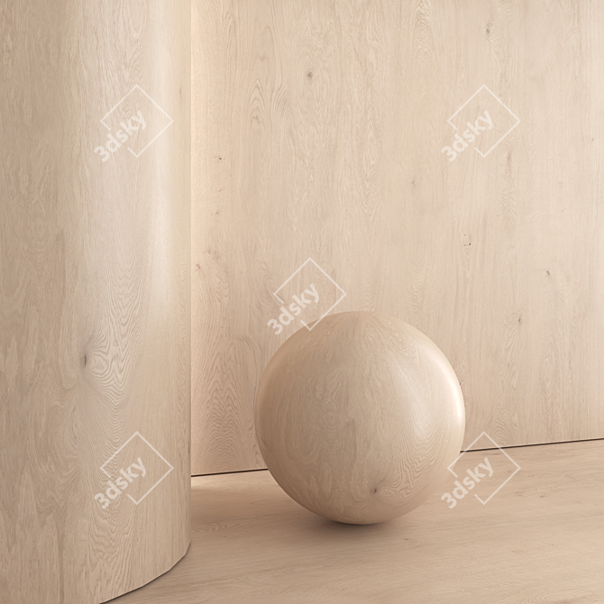 Premium Oak Wood Texture Set 3D model image 3