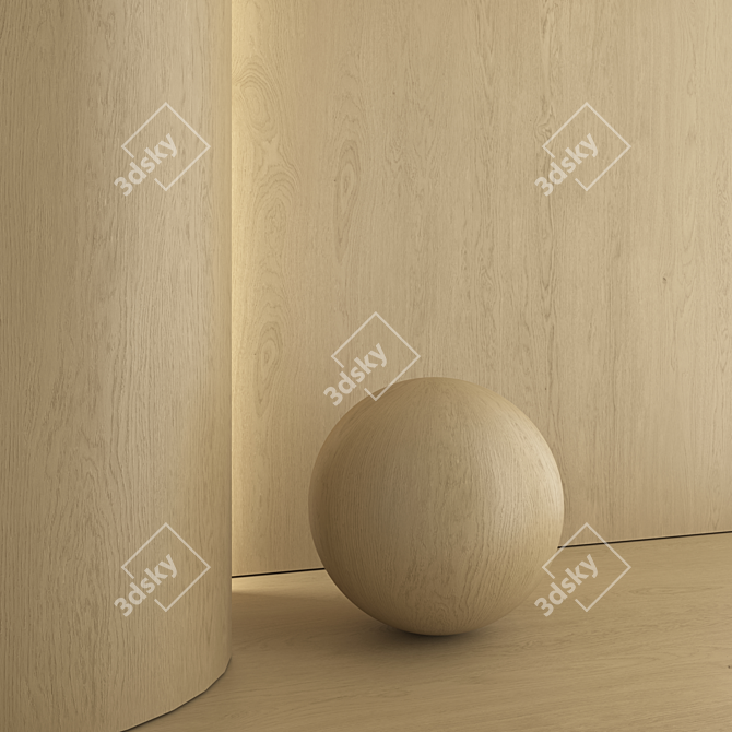 High-Quality Oak Wood Material 3D model image 4