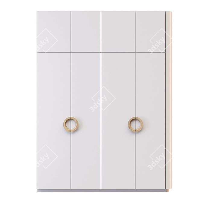 Radius Corner Wardrobe Cabinet 3D model image 2