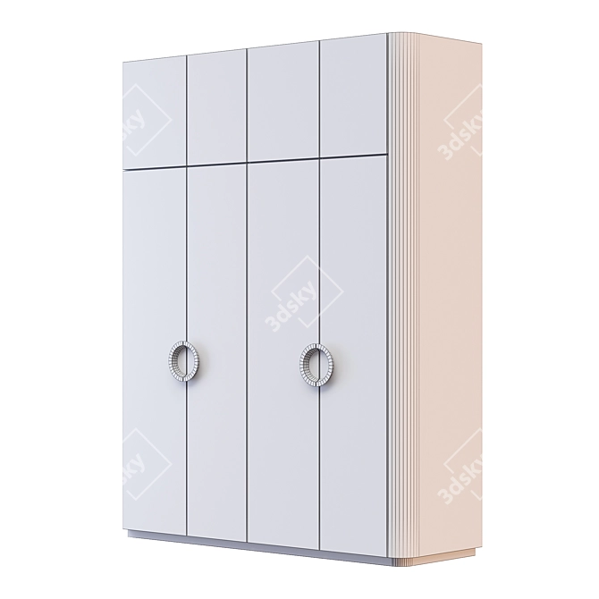 Radius Corner Wardrobe Cabinet 3D model image 5