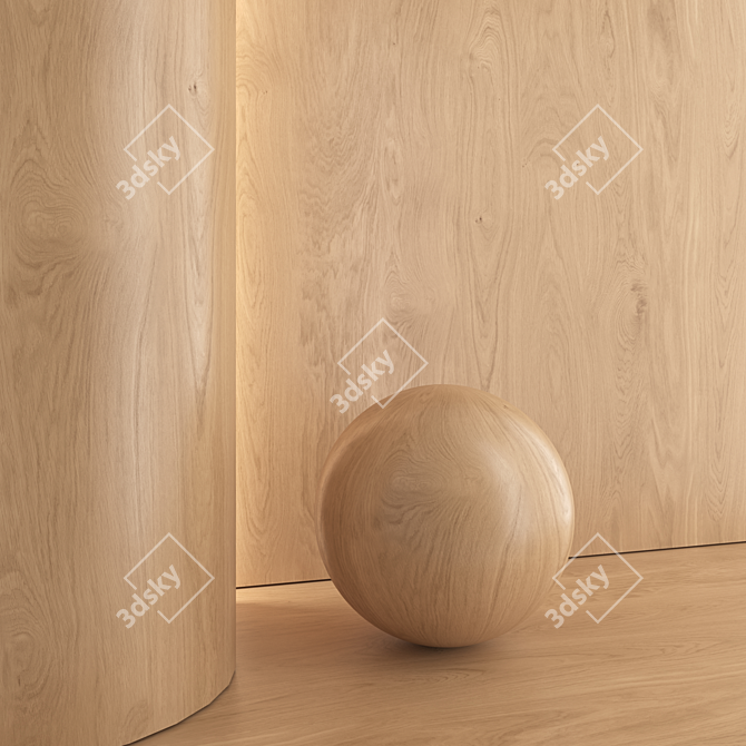  Oak Wood Material 30: PBR, 4 Colors, 8K Textures 3D model image 4