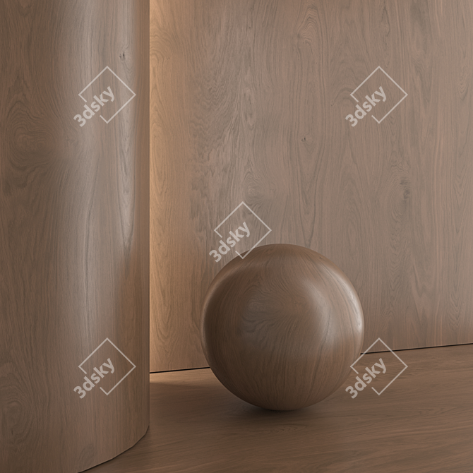  Oak Wood Material 30: PBR, 4 Colors, 8K Textures 3D model image 5