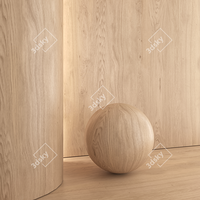 Premium Oak Wood Material Kit 3D model image 4