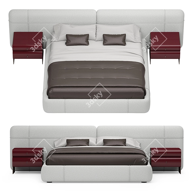 Title: Luzaro Factory Bed 3D model image 4