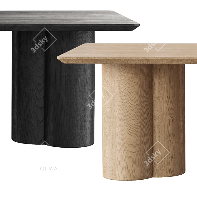 OLIVIA Wooden Coffee Table 3D model image 4