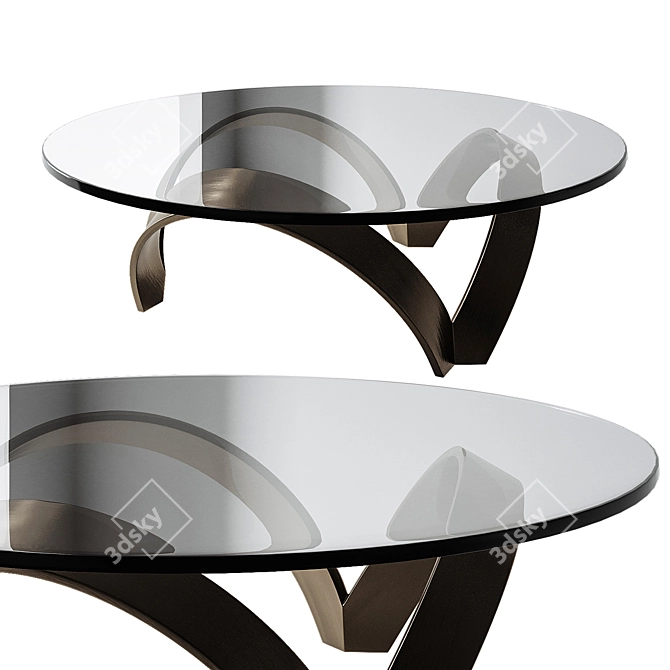 Modern Rectangular Glass Coffee Table 3D model image 2