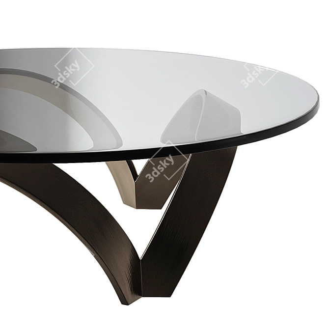 Modern Rectangular Glass Coffee Table 3D model image 3