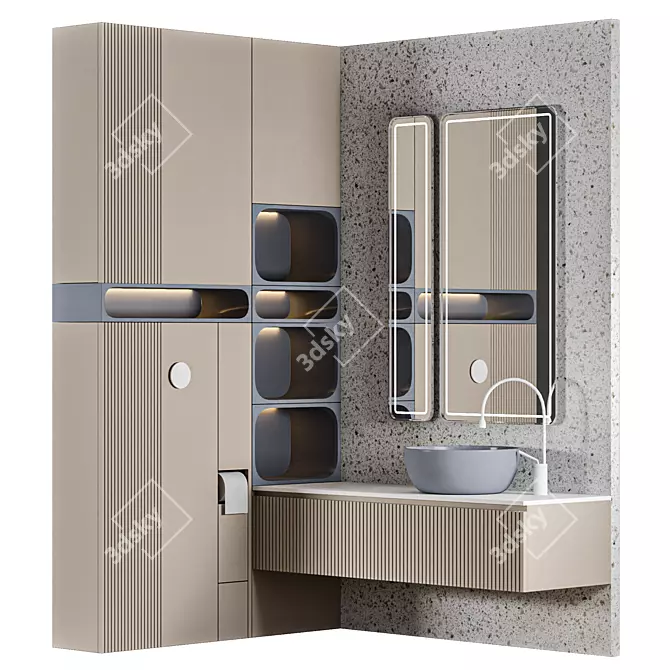 Luxury Bathroom 3D Model Kit 3D model image 1