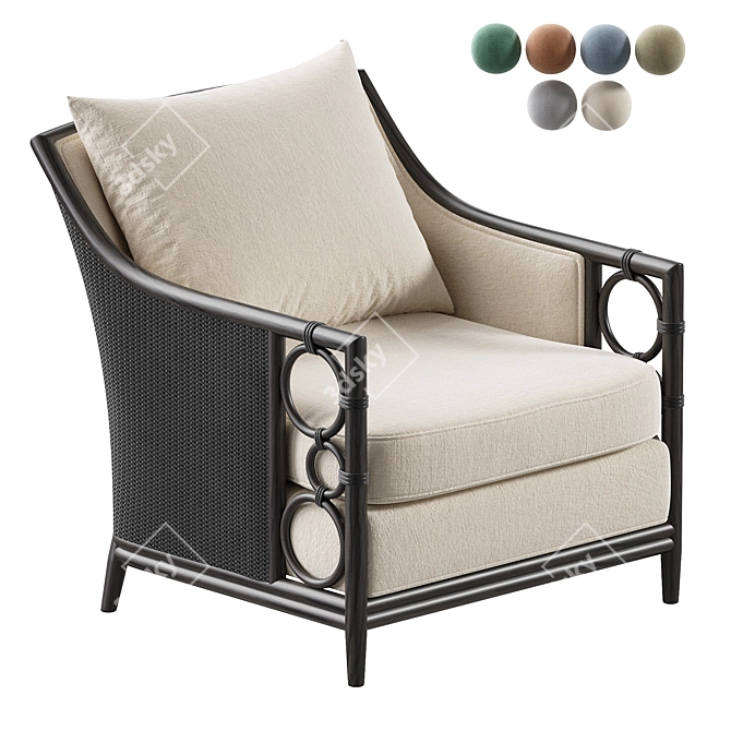  Contemporary McGuire Lounge Chair Model 3D model image 1