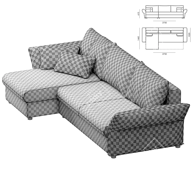 Modern Ibiza Corner Sofa Design 3D model image 6