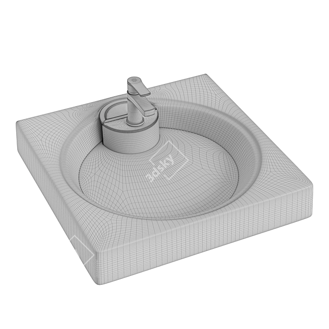 Azario CS00078504 Wall-Mounted Laundry Sink 3D model image 4