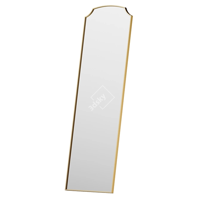 Elegantly Styled Wrought Iron Mirror 3D model image 2