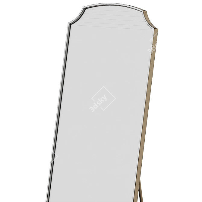 Elegantly Styled Wrought Iron Mirror 3D model image 7