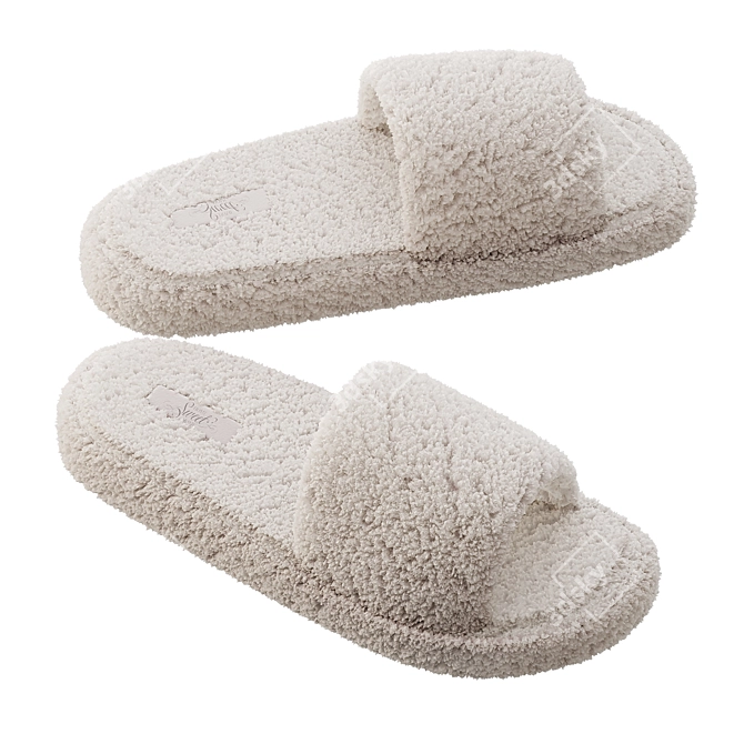 Furry Home Slippers 3D model image 2