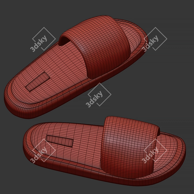 Furry Home Slippers 3D model image 3