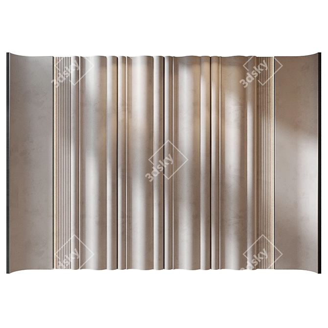 Modern Wood Fabric Wall Panels 3D model image 1