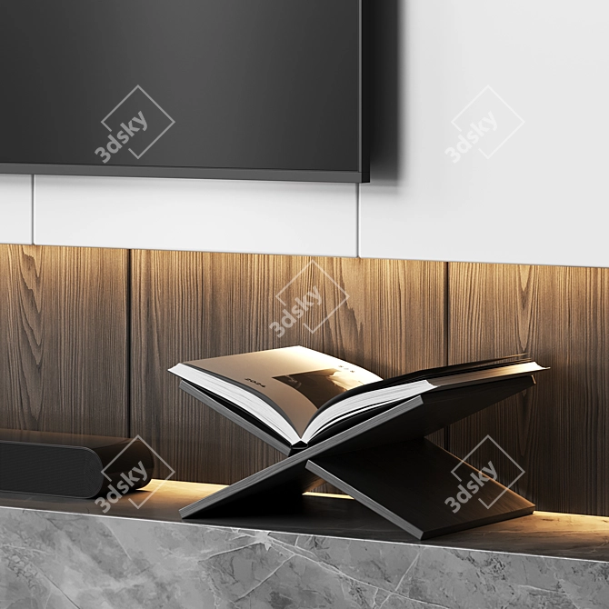  Modern TV Wall with Samsung TV 3D model image 2