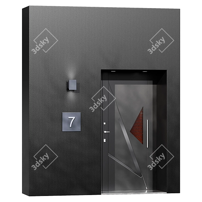 Sleek Contemporary Door Design 3D model image 1