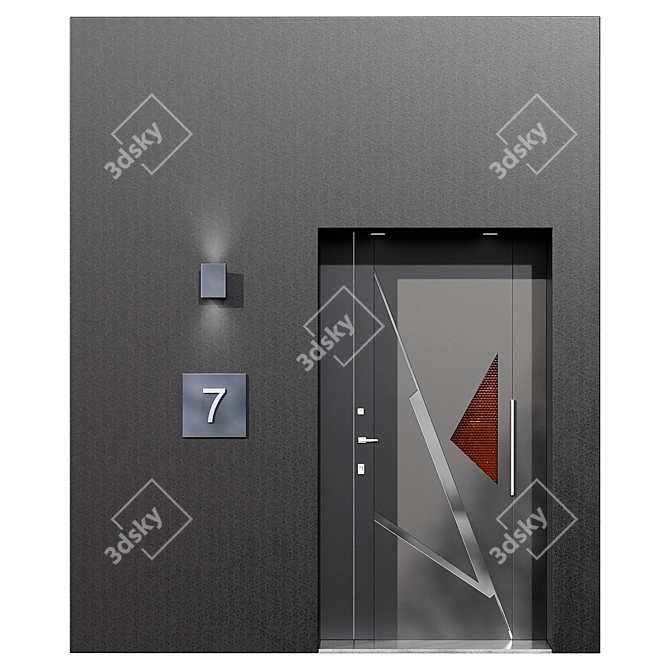 Sleek Contemporary Door Design 3D model image 2