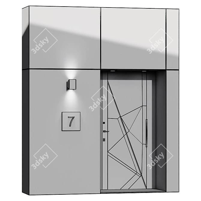 Sleek Contemporary Door Design 3D model image 3