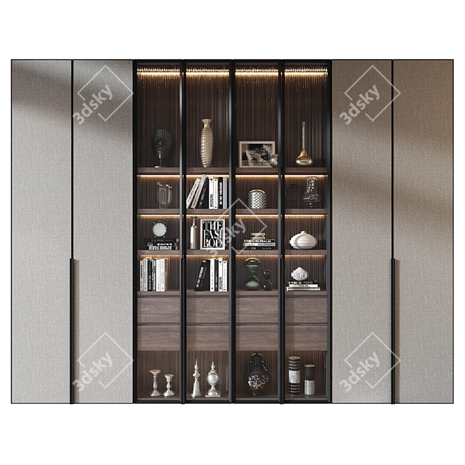 Modern Wardrobe Set 2850mm Height 3D model image 1