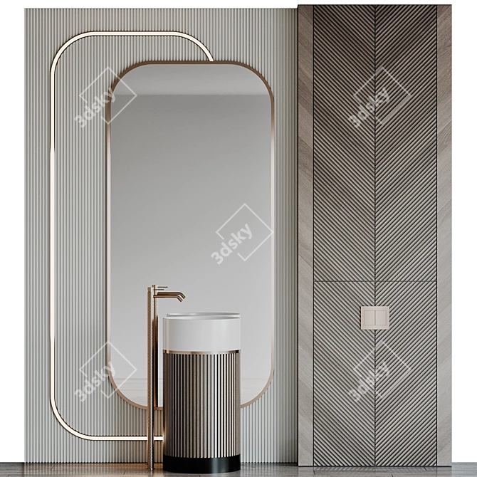 Modern Bathroom Furniture Set With Gessi Faucet 3D model image 2