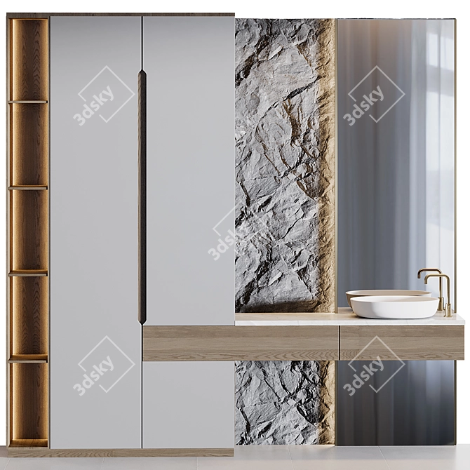 Modern Bathroom Furniture Collection 3D model image 1