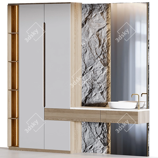 Modern Bathroom Furniture Collection 3D model image 2