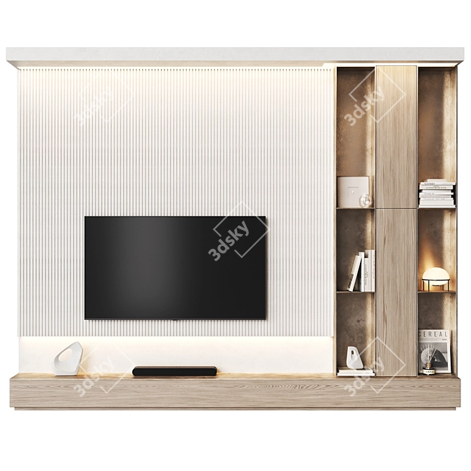 Innovative TV Wall Shelf System 3D model image 4