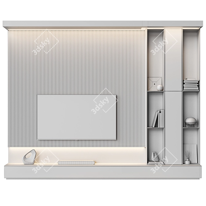 Innovative TV Wall Shelf System 3D model image 5