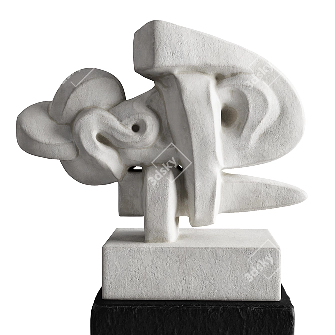 Intricate Knot Sculpture and Pedestal 3D model image 3