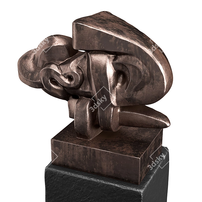 Intricate Knot Sculpture and Pedestal 3D model image 4