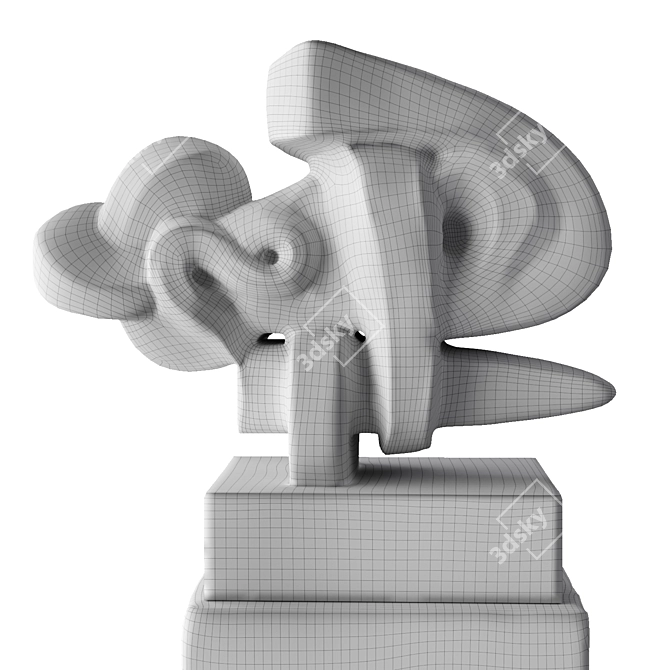 Intricate Knot Sculpture and Pedestal 3D model image 7