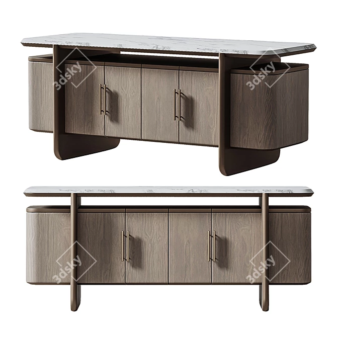 Opulent Modern Art Deco Sideboard 3D model image 1